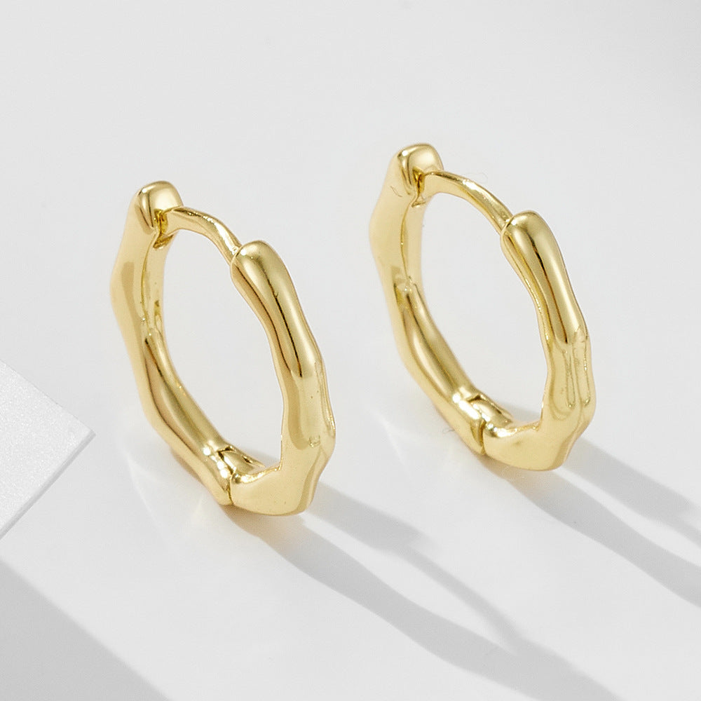 Irregular Wave Twist Ear Buckle S925 Sterling Silver Earrings