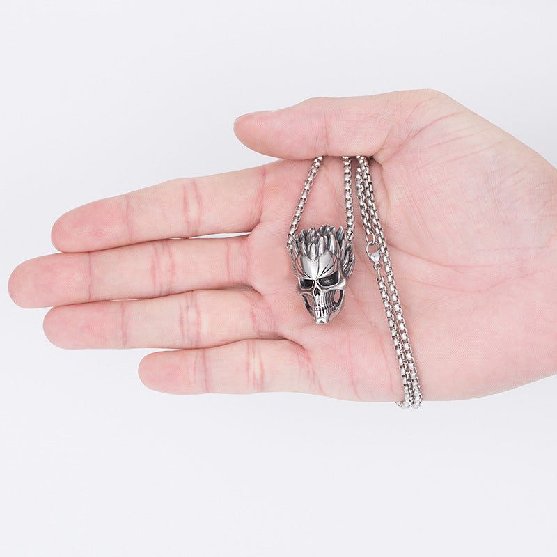 Titanium Steel Necklace - Statement Skull Pendant