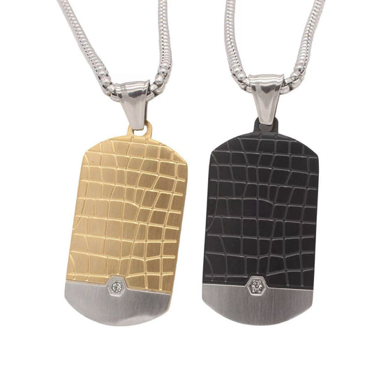 Planderful Jewelry Military Pendant for Men in Titanium Steel Everyday Genie Collection