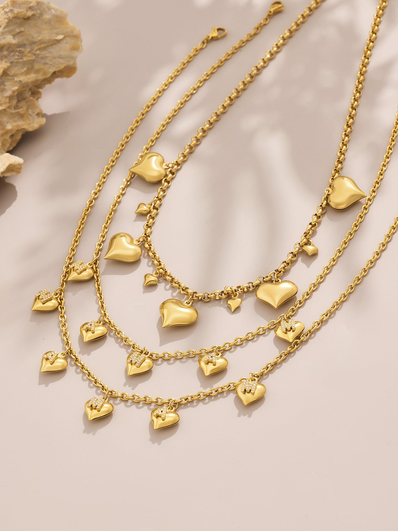 Planderful Stainless Steel Women Love Necklace 18K Plated