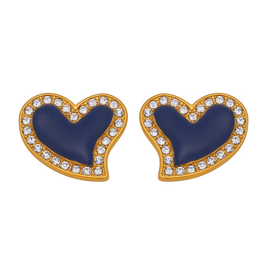 Planderful Heart Zircon Earrings For Women Luxury 18K Gold