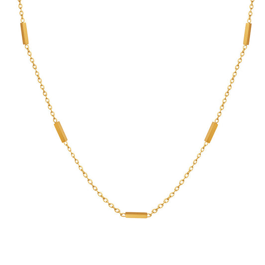 Korean-Inspired Gold-Plated Titanium Necklace with Minimalist Design