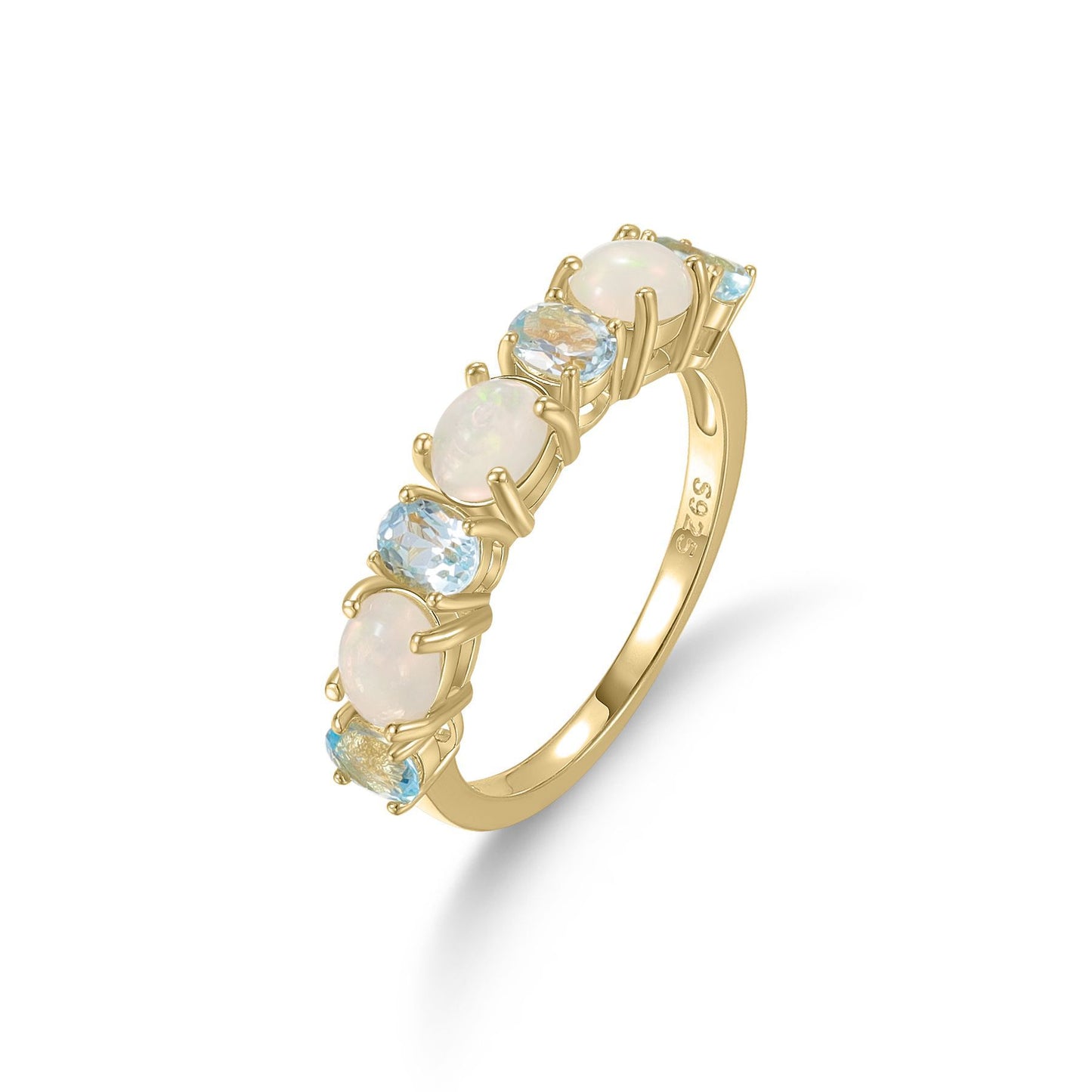 Spring and Summer Fresh Little Gemstone Topaz Ring Ins Wind