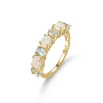 Spring and Summer Fresh Little Gemstone Topaz Ring Ins Wind