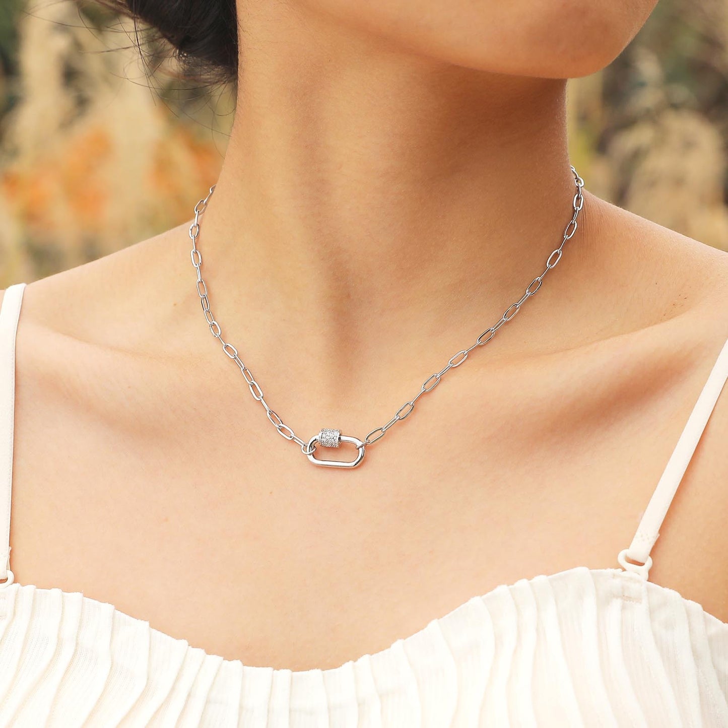 Necklaces Ladies Zircon Pendant Necklace 18K Gold Jewelry