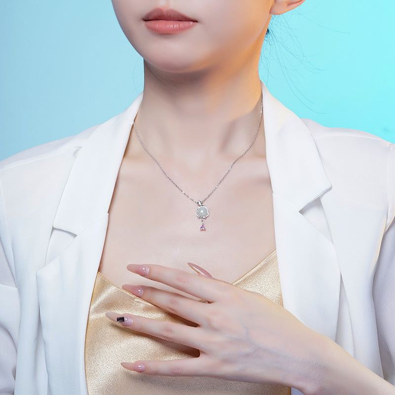 Original Moe Ji Snake Chalcedony Necklace Female S925 Sterling Silver Guochao Premium Sense Chain