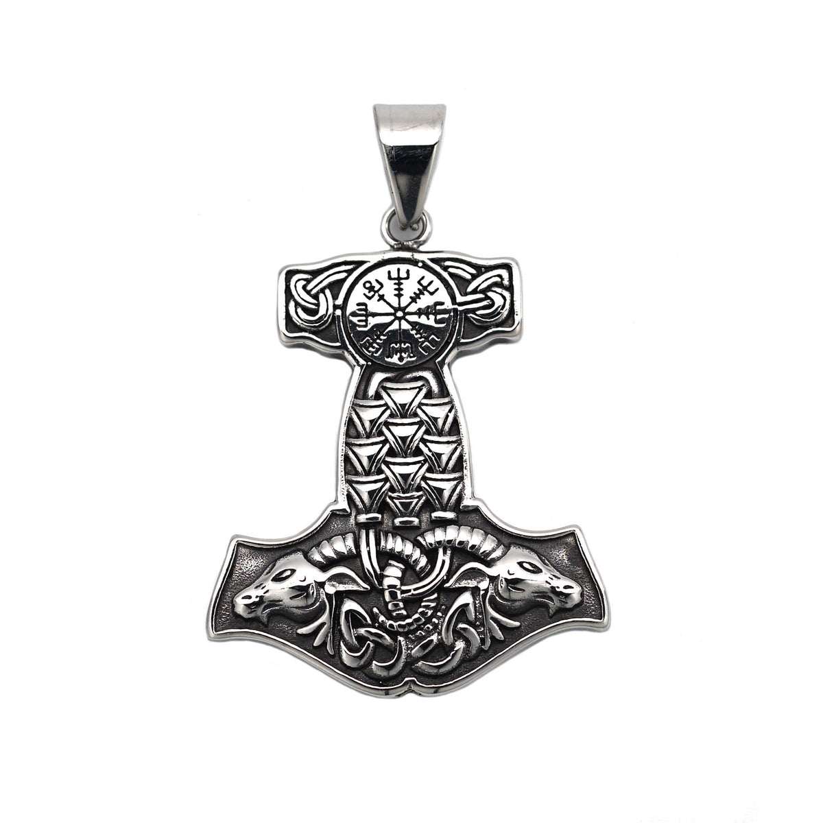 Steel Necklace – Vintage Nordic Thor's Hammer Pendant For Everyday Wear Unisex Accessory