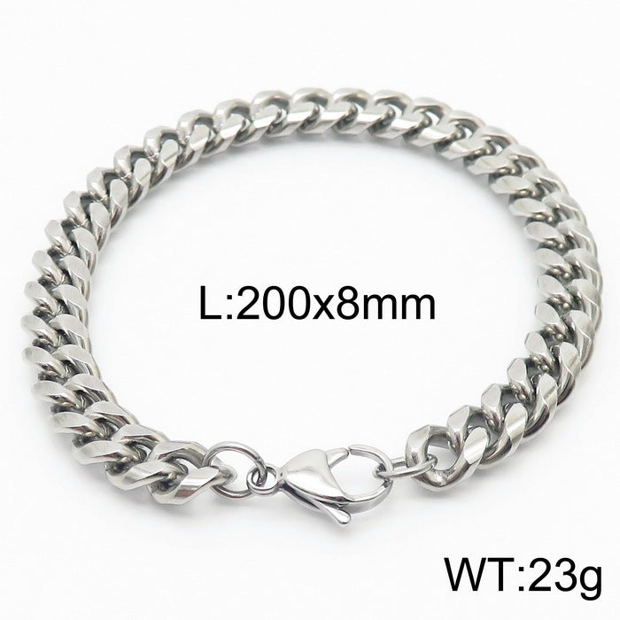 Cool Men's Titanium Steel Does Not Fade Lobster Buckle Bracelet Girls Niche Bracelet A