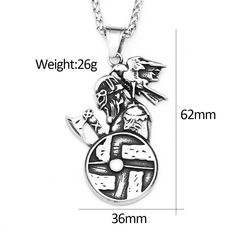Vintage Viking Stainless Steel Pendant Necklace