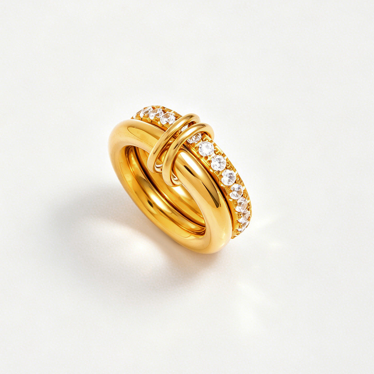 Stainless Steel Zircon Open Ring By Planderful Vienna Verve For Urban Professionals Statement Piece