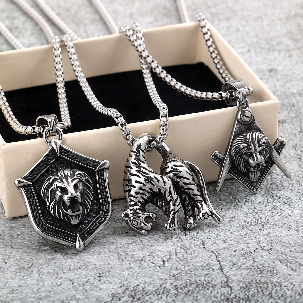 Punk Retro Stainless Steel Pendant Necklace
