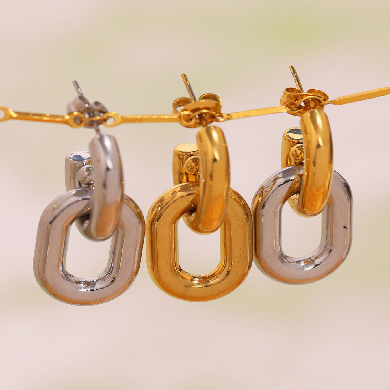 Planderful Hollow Chain Earrings 18K Gold Plated For Women