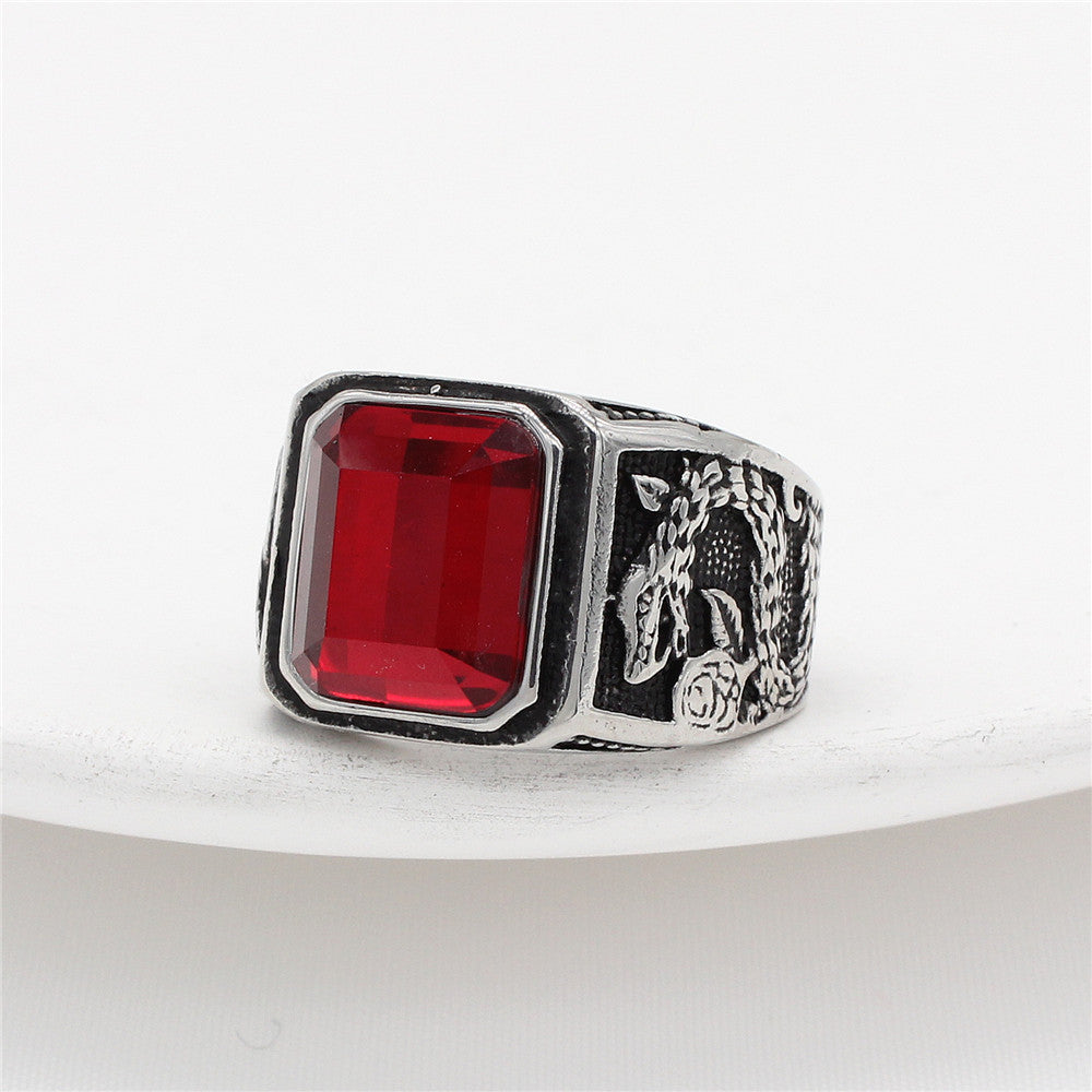 Planderful Dragon Zircon Titanium Steel Ring For Unisex Personalization Bold Retro Punk Style Protection