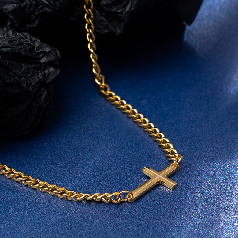 Joker Cross Titanium Necklace Pendant for Men by Planderful Collection