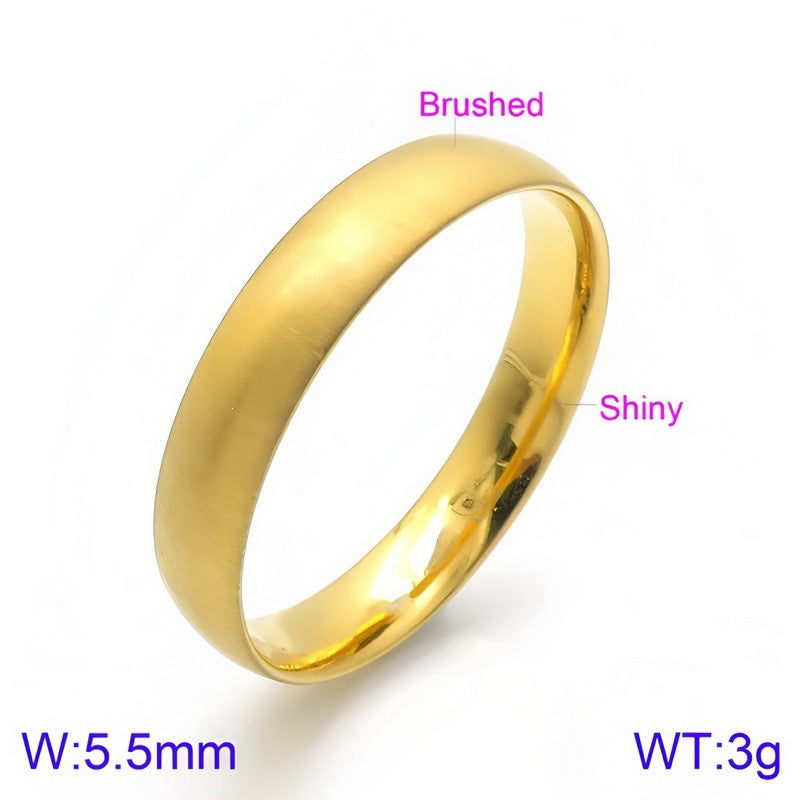 Inner Ring Polished Outer Arc Brushed Ring Multi-Specification Plain Ring Loach Back Ring