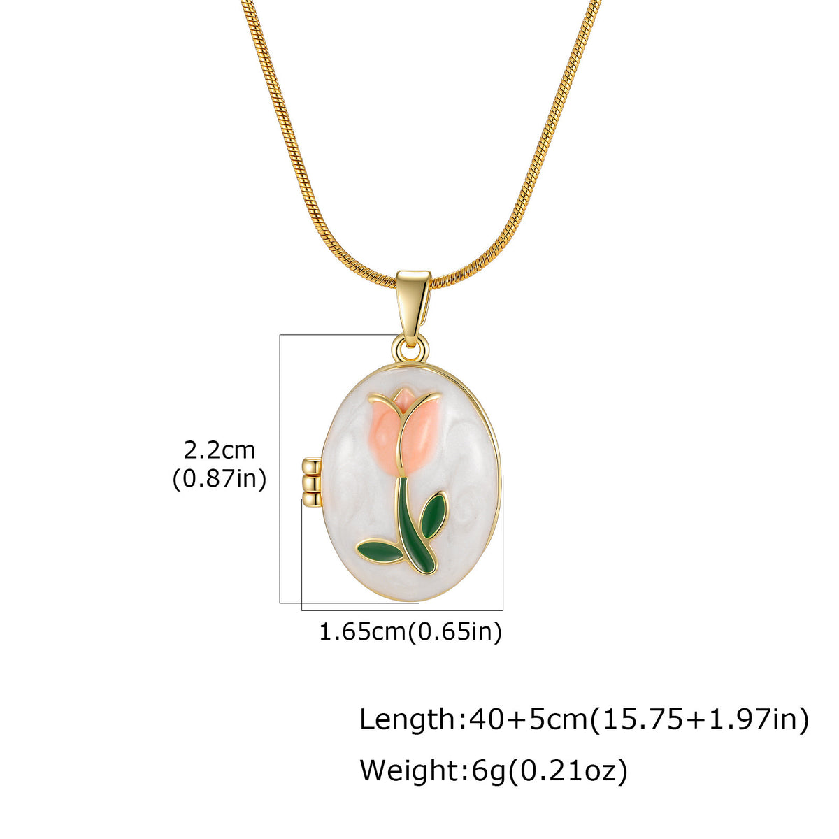 Pink & Blue Oil Drop Flower Photo Box Necklace Copper Material Can Be Opened & Closed