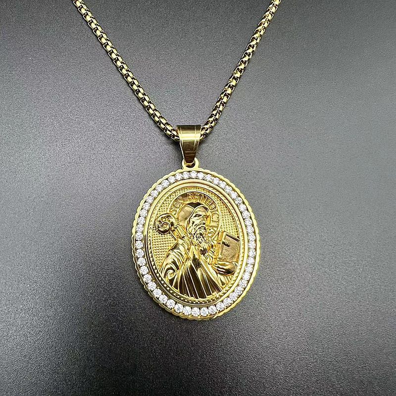 Zircon Pendant Necklace – Statement Religious Figure