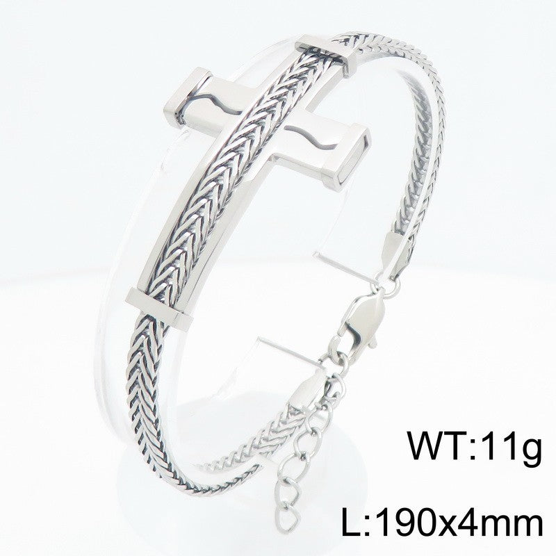 Hip-Hop Cross Bend Bracelet – Keel Chain – Extension Chain