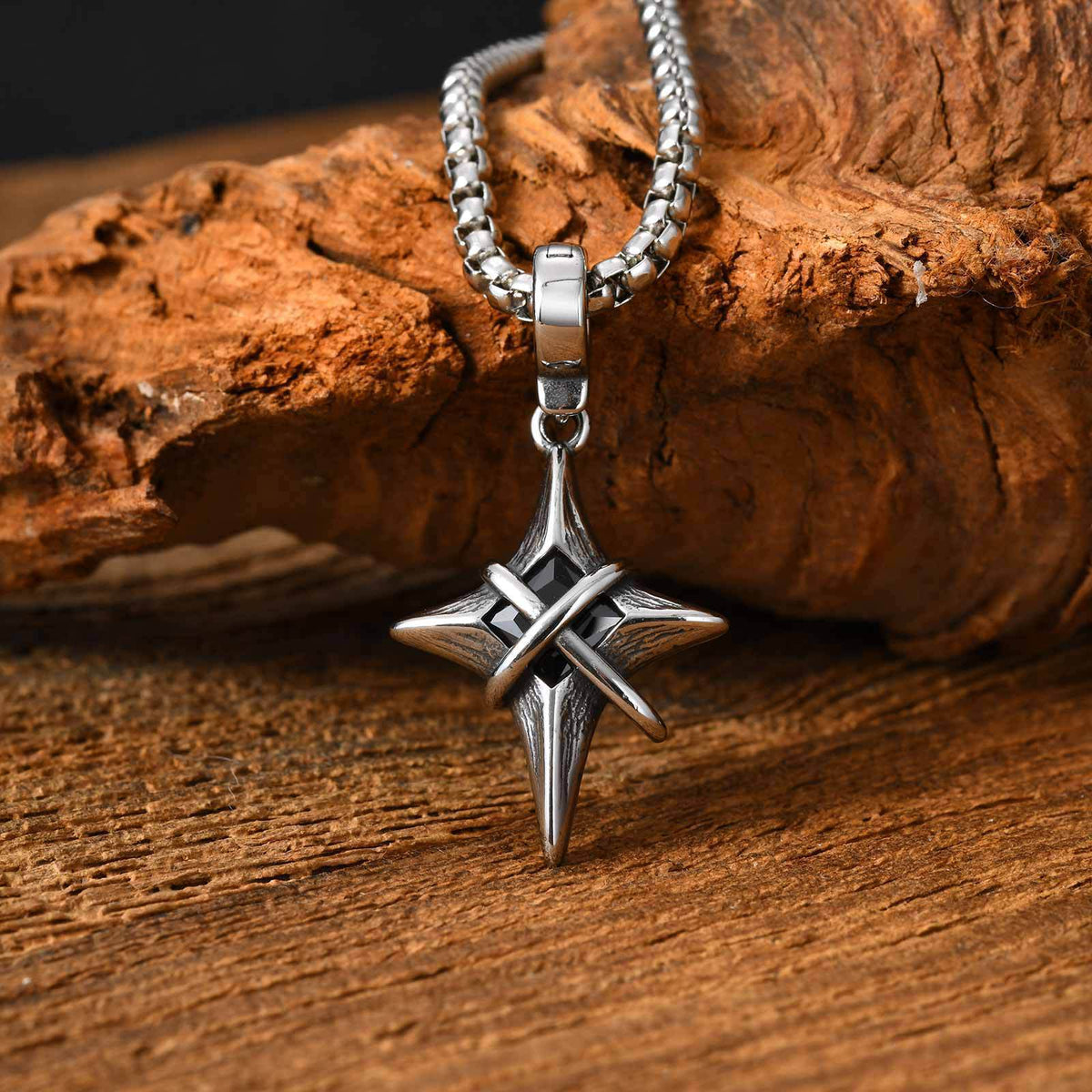 Zircon Black Stainless Steel Pendant