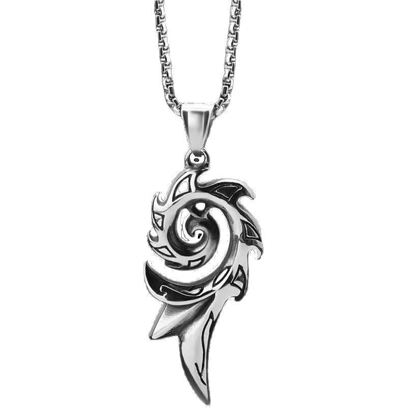 Planderful Jewelry Phoenix Flame Necklace Steel For Men