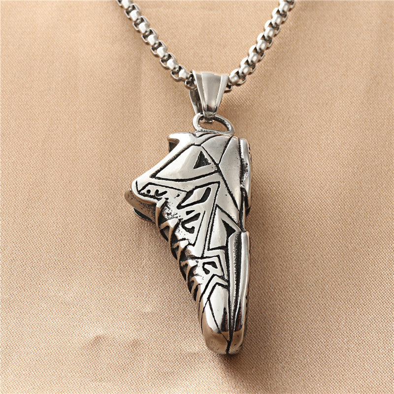 Personalized Punk Titanium Steel Sports Shoes Pendant Necklace for Men - Retro Trendy Casual Style