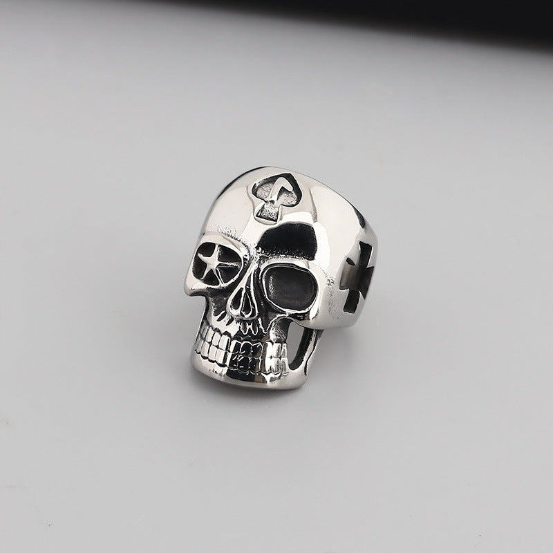 Retro Ghost Head Ring Skull Stainless Steel Ring For Men