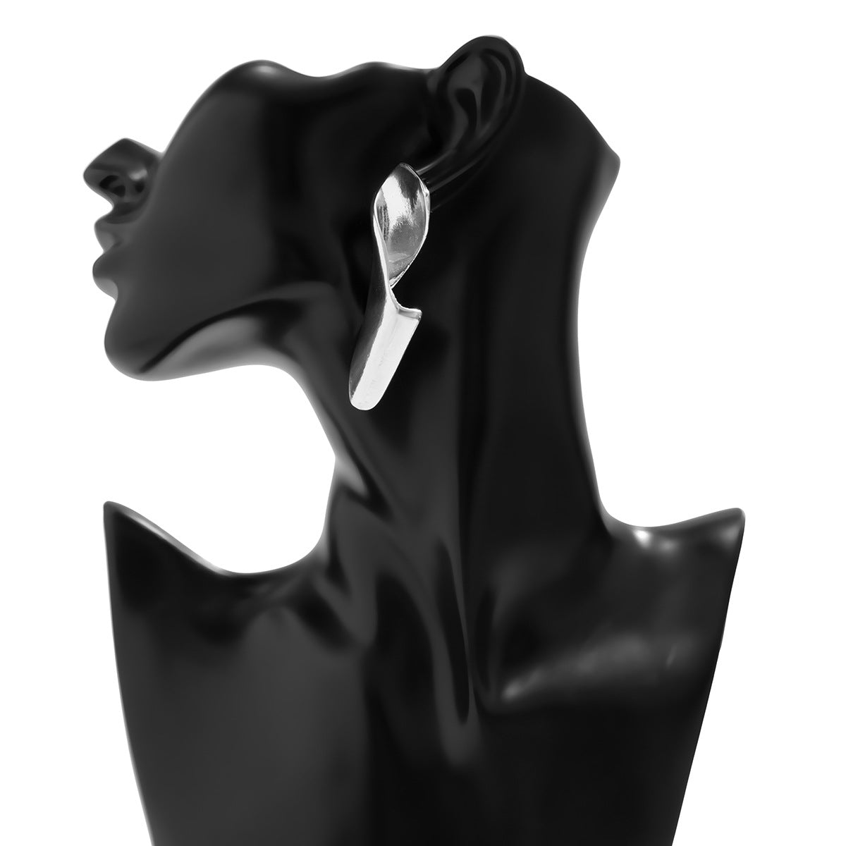 Planderful Vienna Verve Pleated Metal Folding Stud Earrings For Women Versatile Geometric Retro Statement
