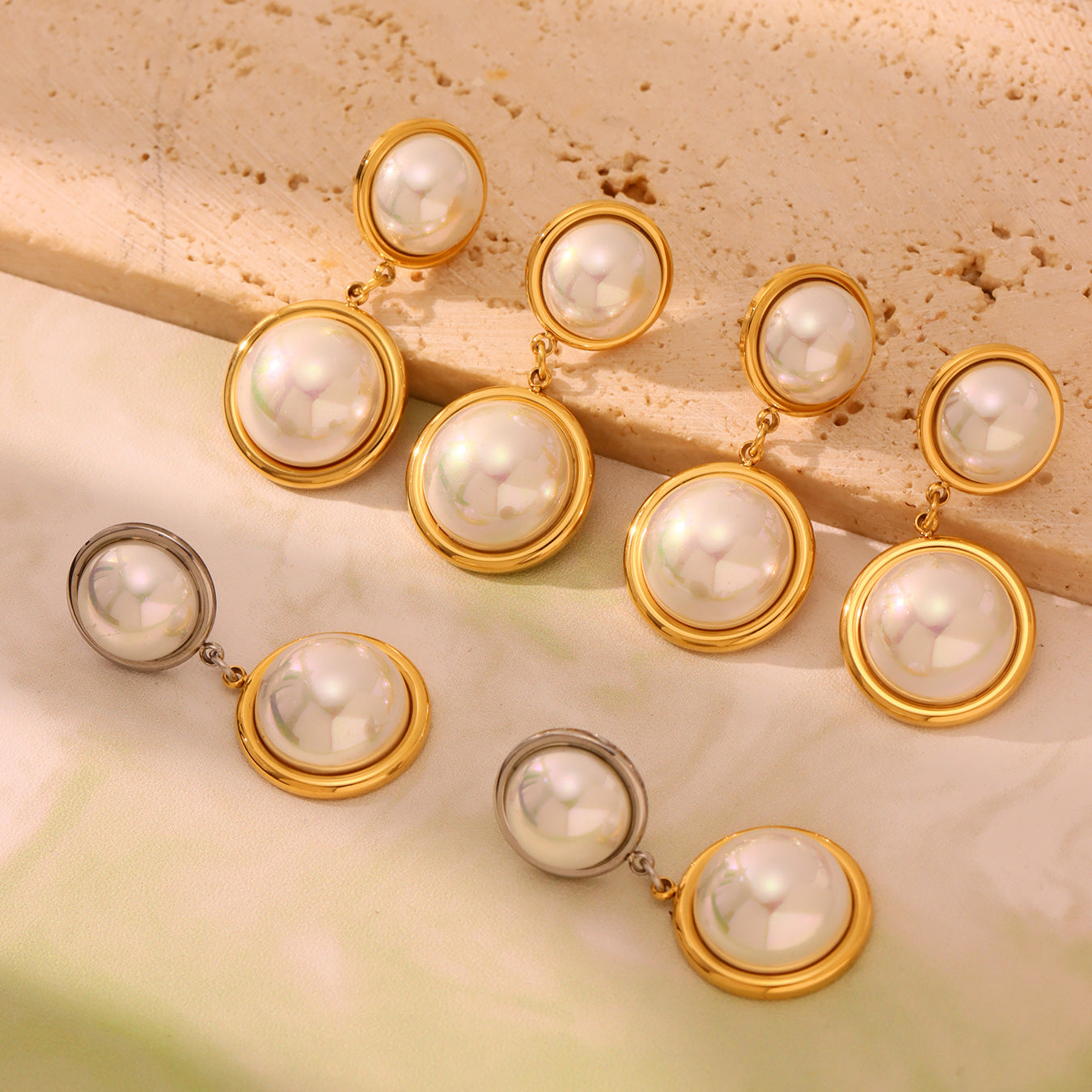 Planderful High Gloss Shell Bead Earrings For Women