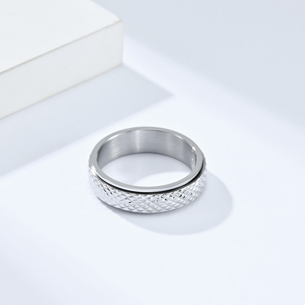 Cross-Border E-Commerce Jewelry Titanium Steel Rotating Ring