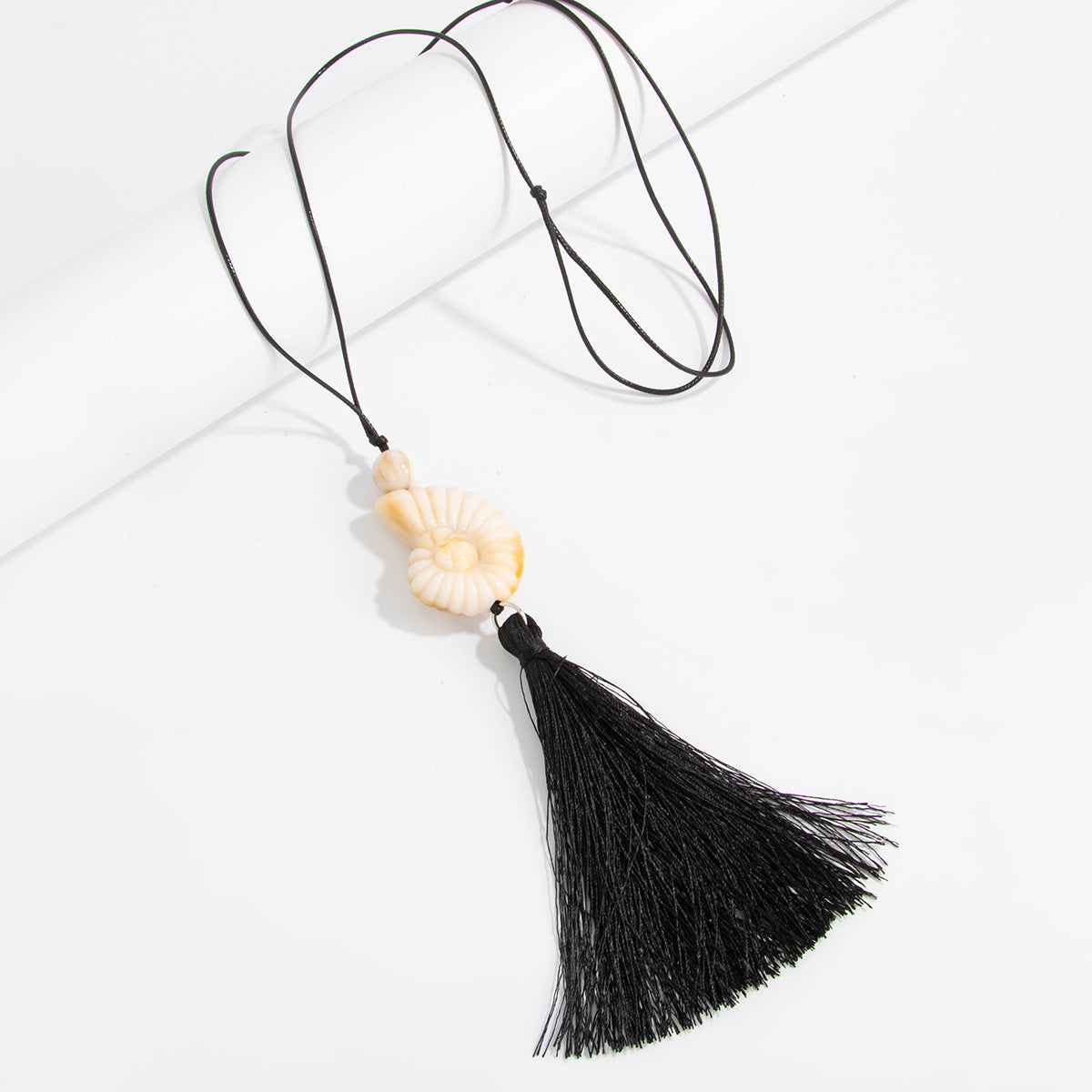 Adjustable Shell & Conch Fringe Necklace