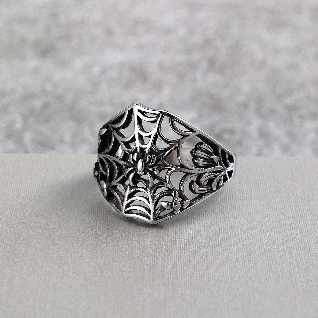 Vintage Spider Stainless Steel Men's Ring