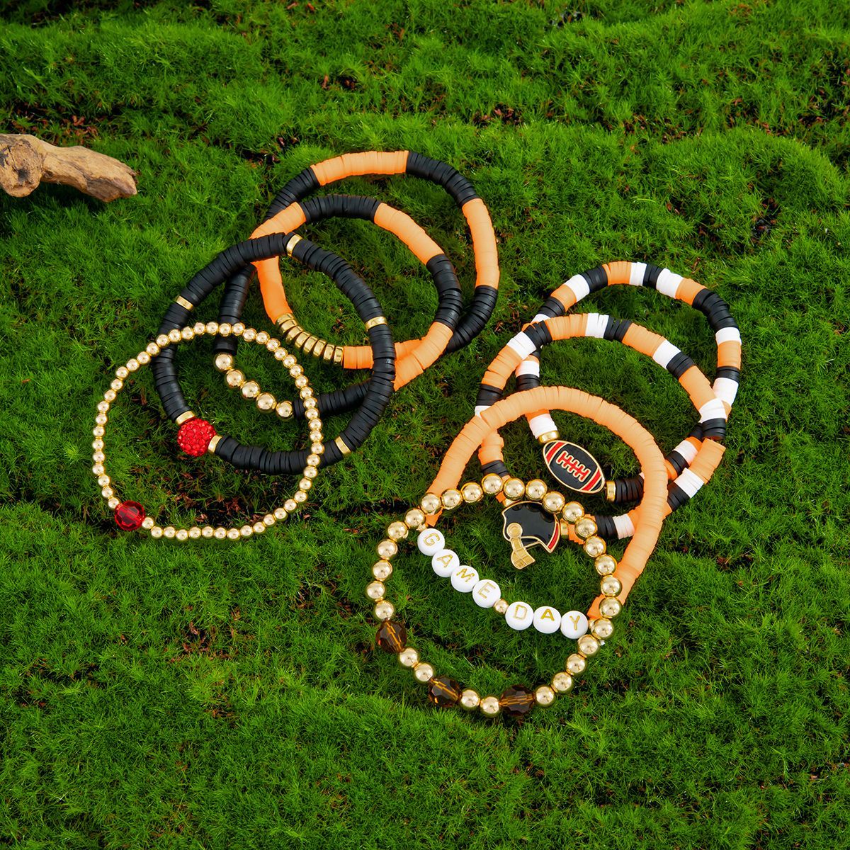 Planderful Football Bracelet Set Vienna Verve Game Day Jewelry For Women Bold Colorful Drip Statement