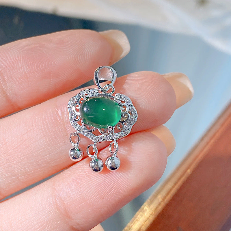 S925 Sterling Silver Auspicious Cloud Ruyi Necklace for Women