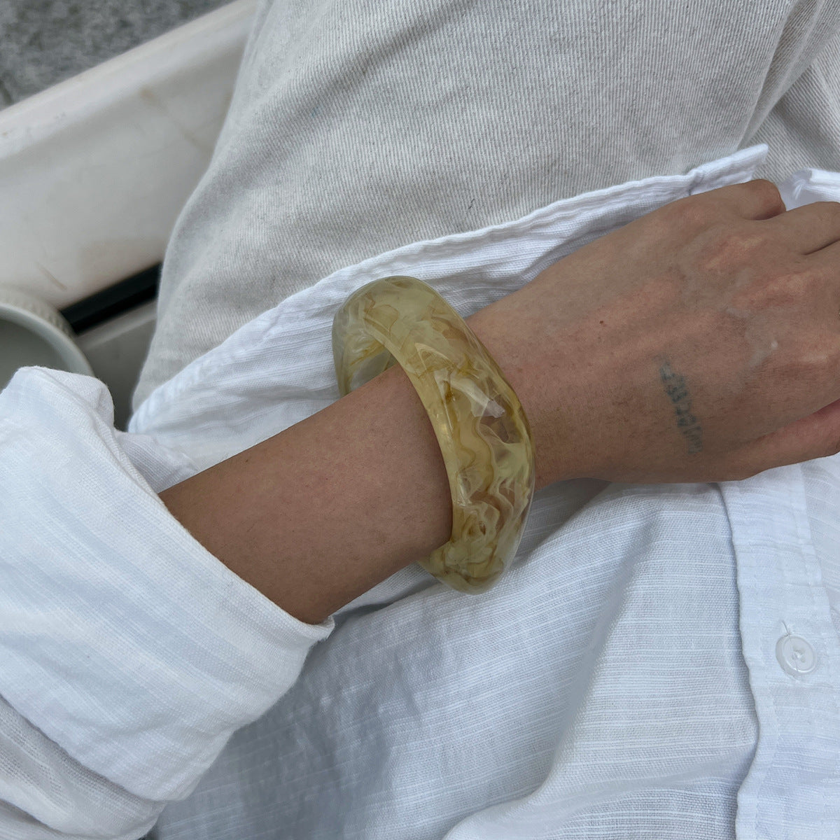Geometric Polygon Bracelet By Planderful Vienna Verve For Women Translucent Exaggerated Modern Statement Jewelry