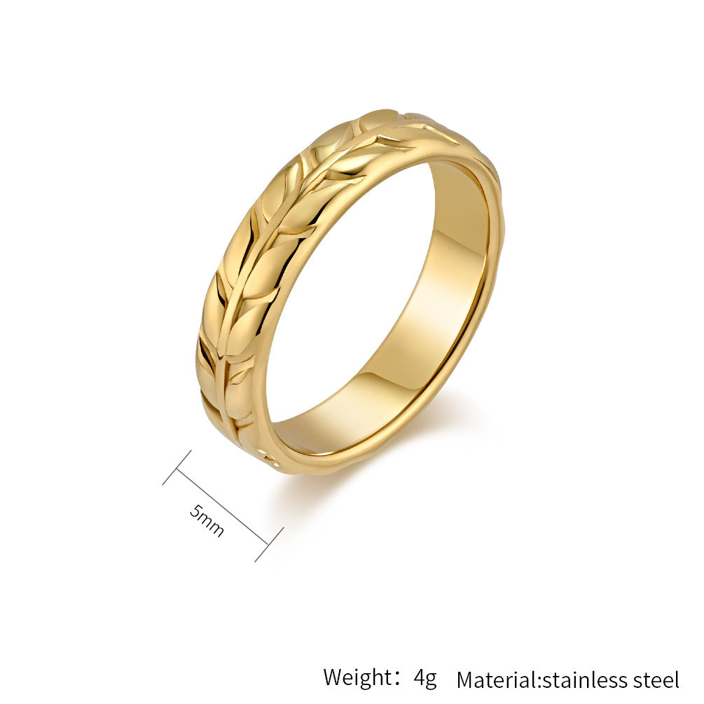 Planderful Everyday Genie Rhombus Tulip Titanium Steel Ring For Women Light Luxury Gold Plated