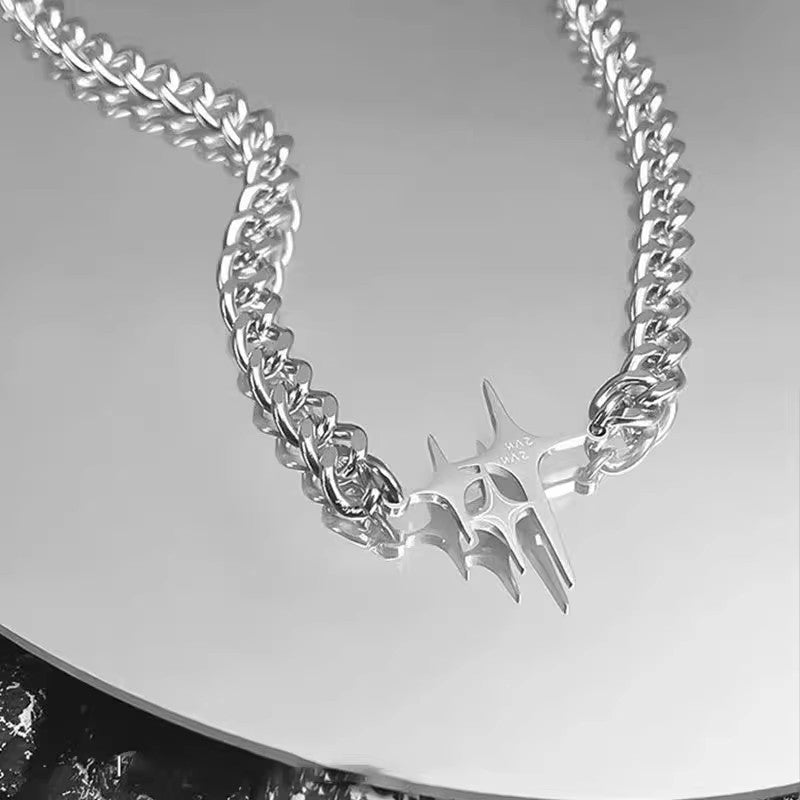 Planderful Jewelry Star Necklace In Titanium Steel Chain Premium Clavicle Pendant For Everyday Glamour