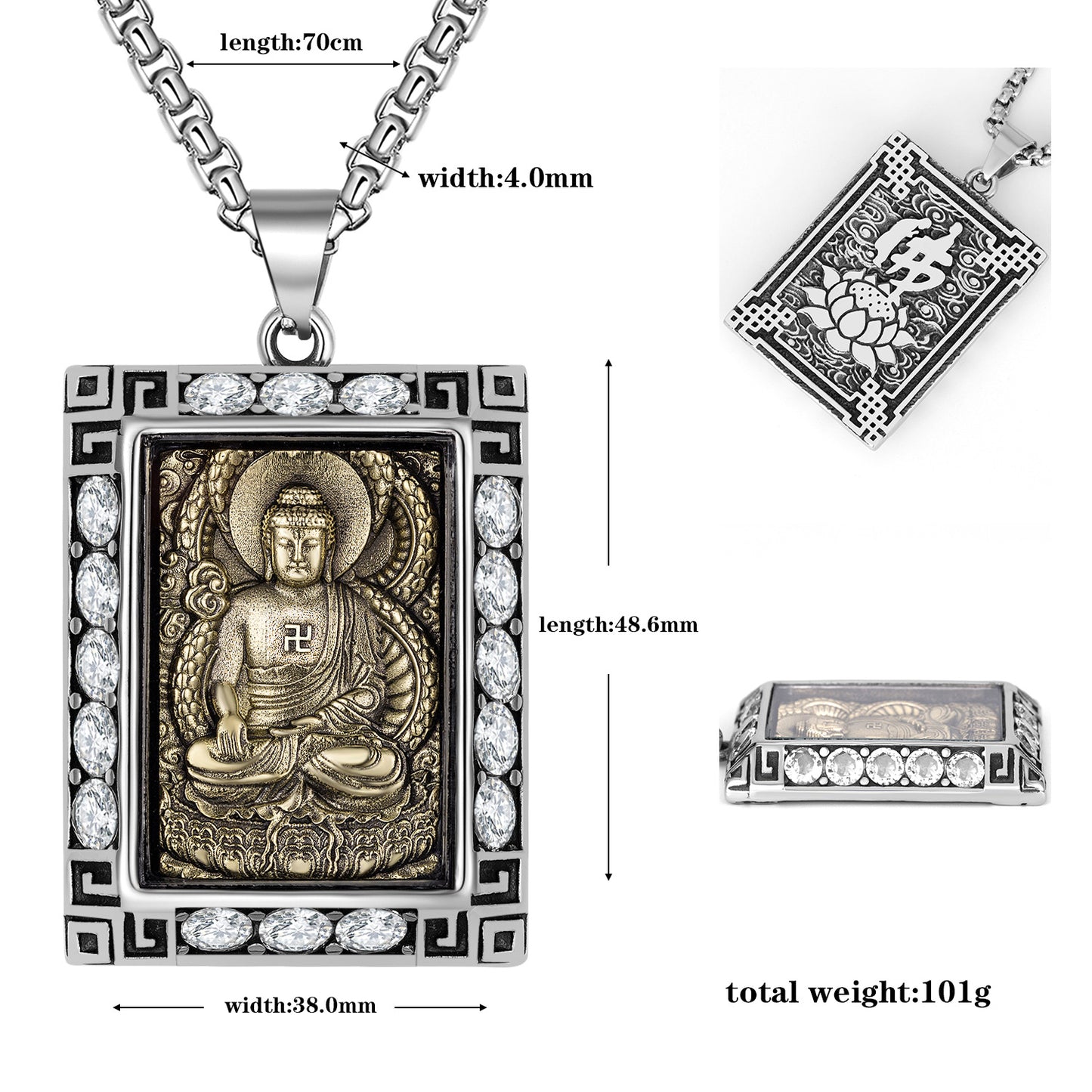 Zircon Necklace – Elegant Eight Patron Saints Pendant