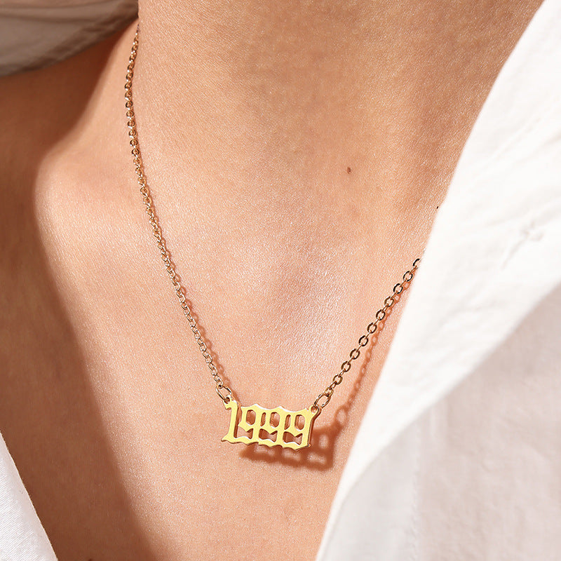 Customized Year Necklace for Women, Stylish Birthday Jewelry Set