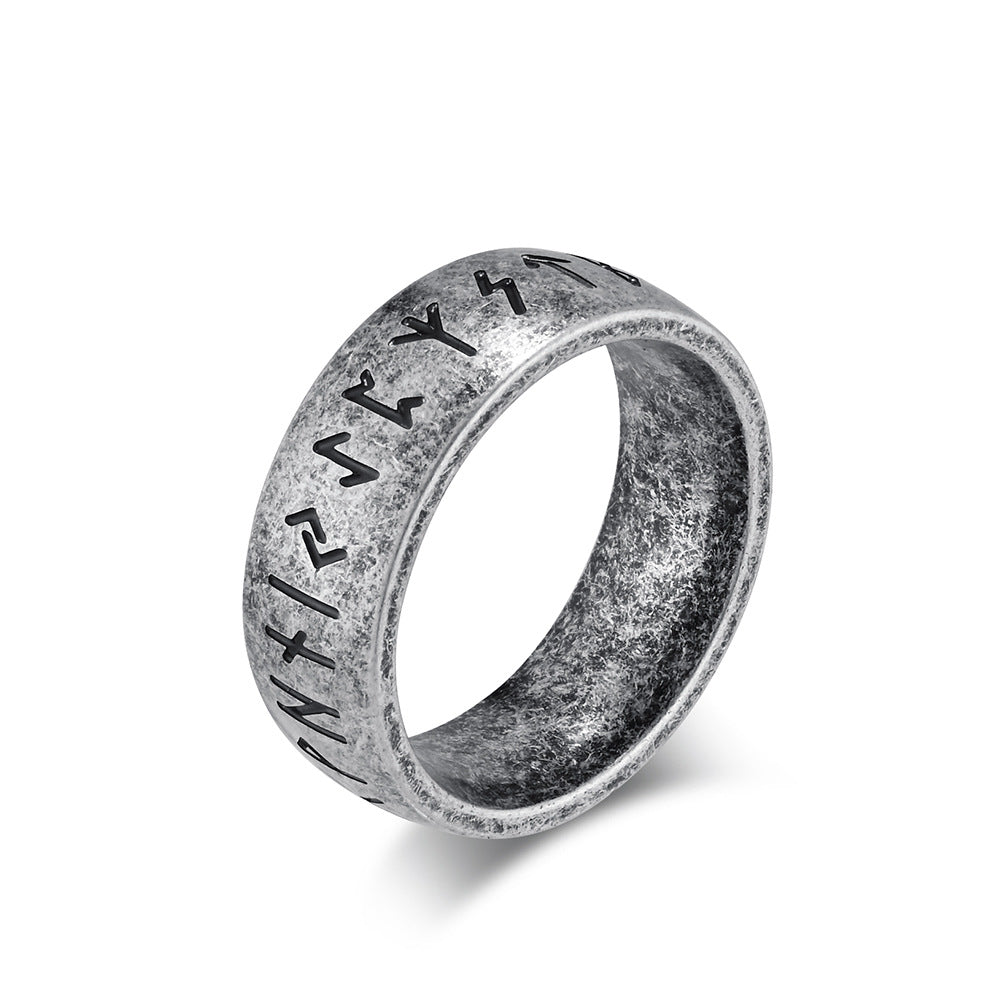 Planderful Viking Ring Luhn Rune Titanium Steel Band For Men Bold Neutral Style Everyday Genie