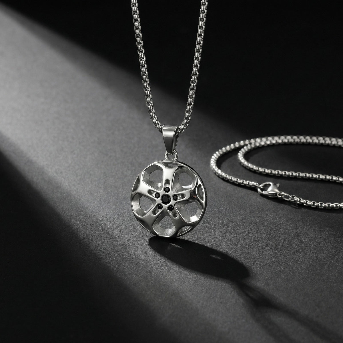 Ship Wheel Stainless Steel Pendant for Men