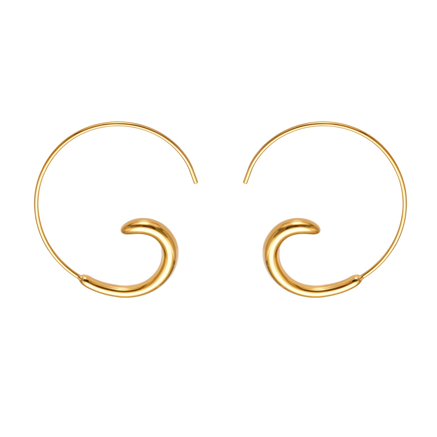Planderful C Shaped Minimalist Earrings Gold Plated Women