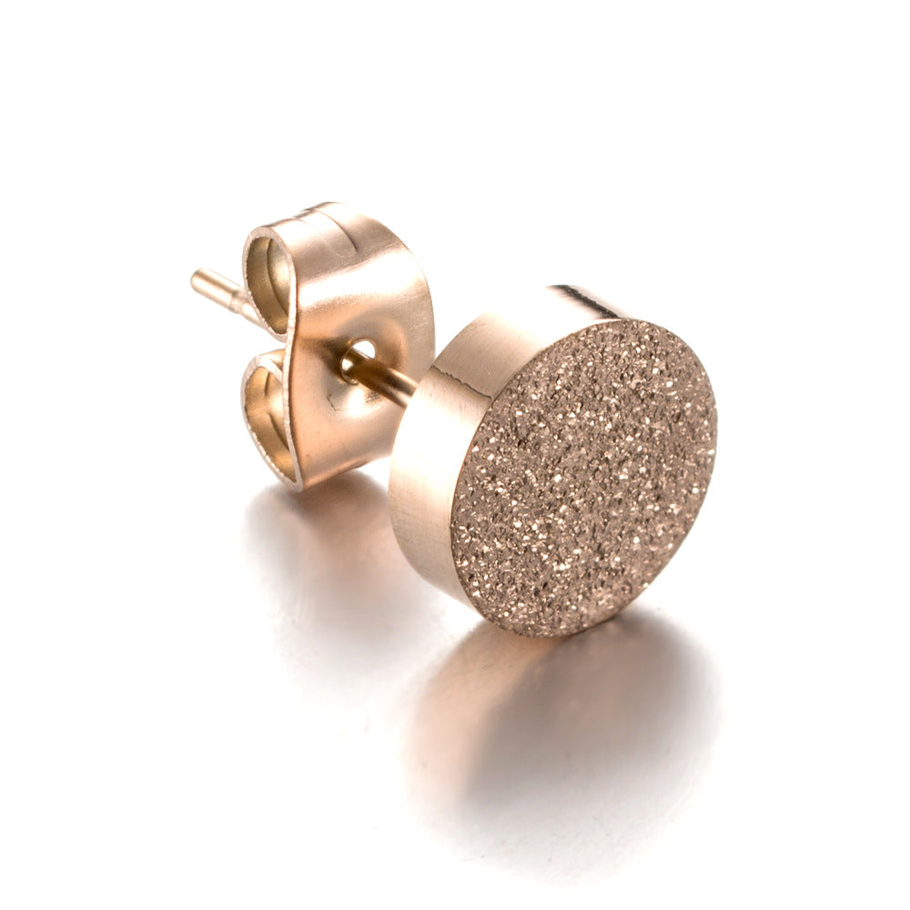 Titanium Steel Matte Stud Earrings for Men, Hipster Earclips