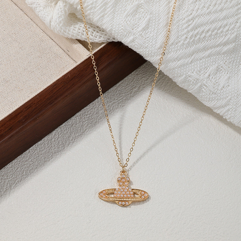 Chic Metal Planet Pendant Necklaces by Planderful - Vienna Verve Collection