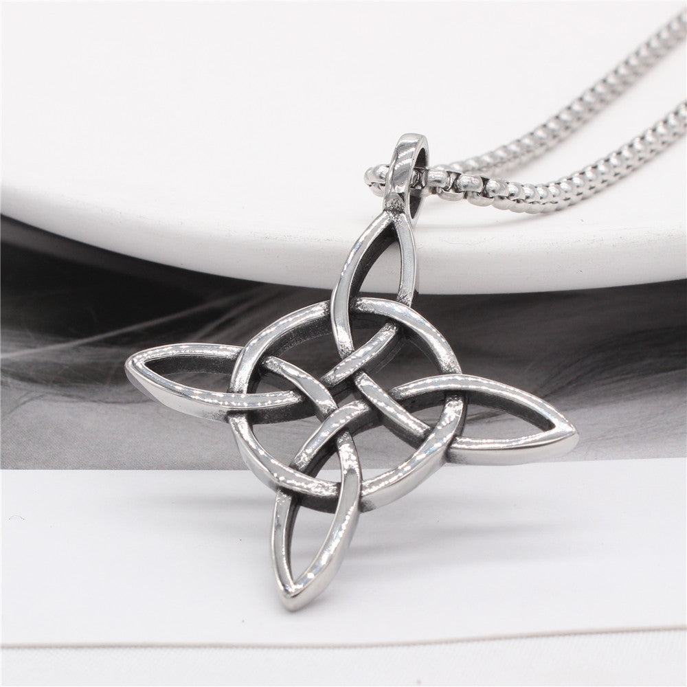 Planderful Titanium Steel Pendant Unisex Viking Celtic Design With Protection Statement For Men And Women