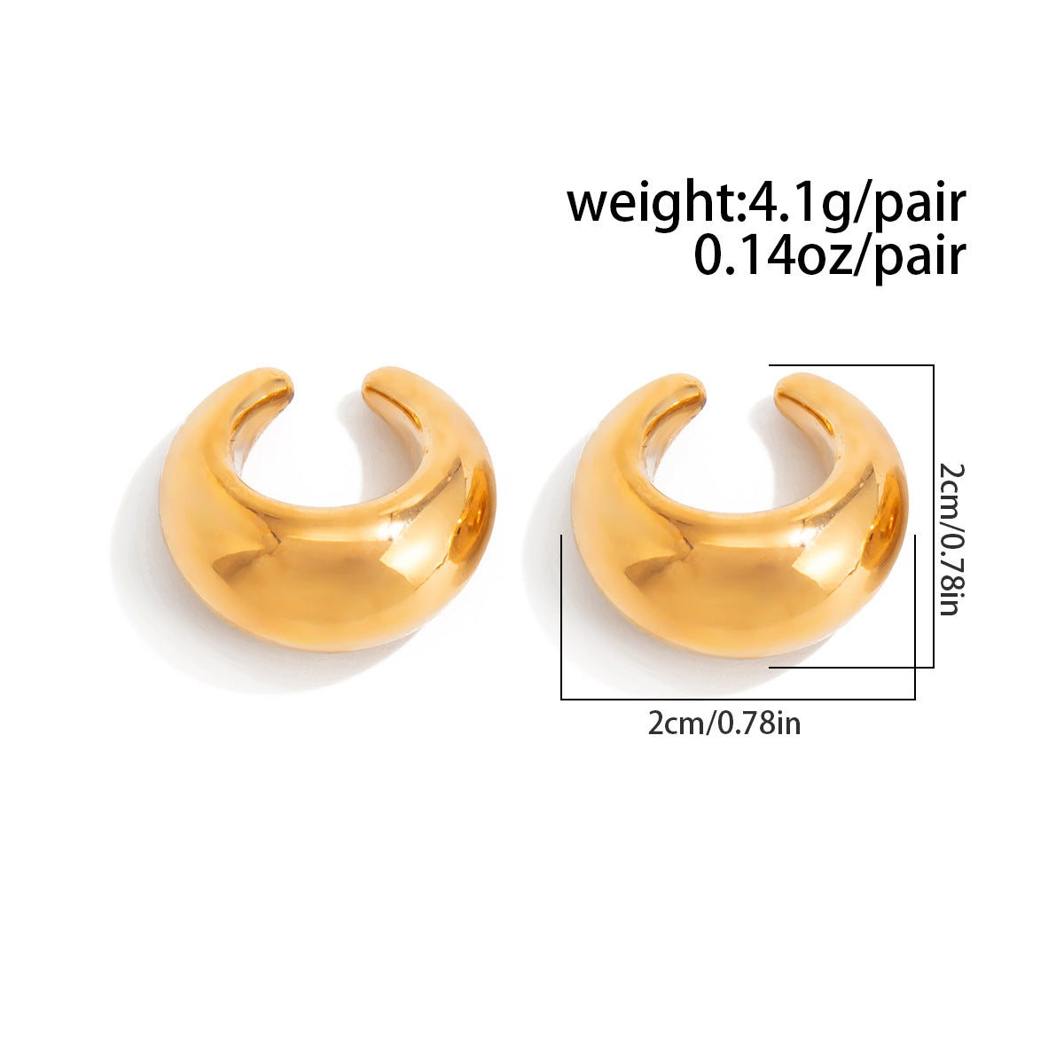 Planderful Vienna Verve C Shaped Ear Clips Statement Smooth Opening Versatile Stackable For Modern Women