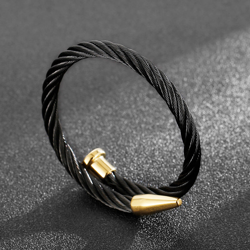 Stainless Steel – Nail Bracelet – Titanium Steel Men's Steel Wire