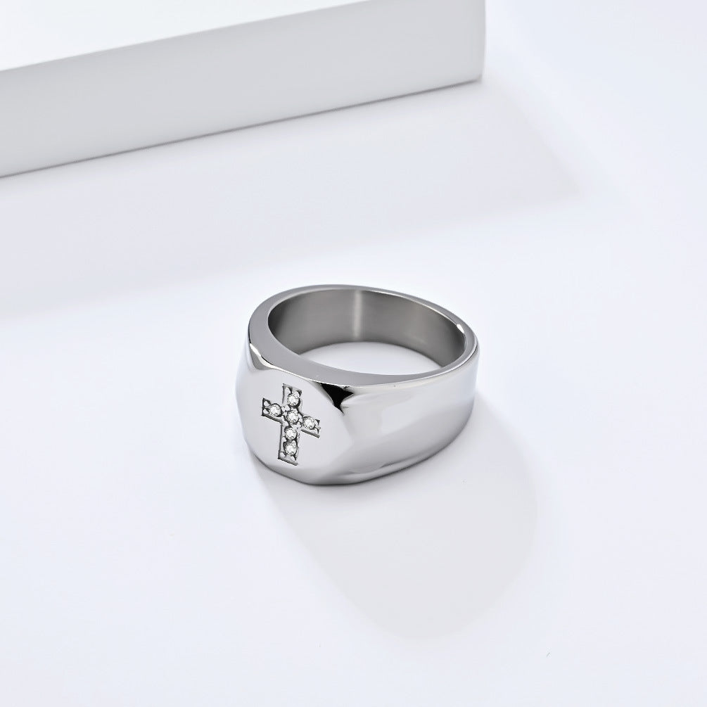 Steel Ring – Vintage Cross