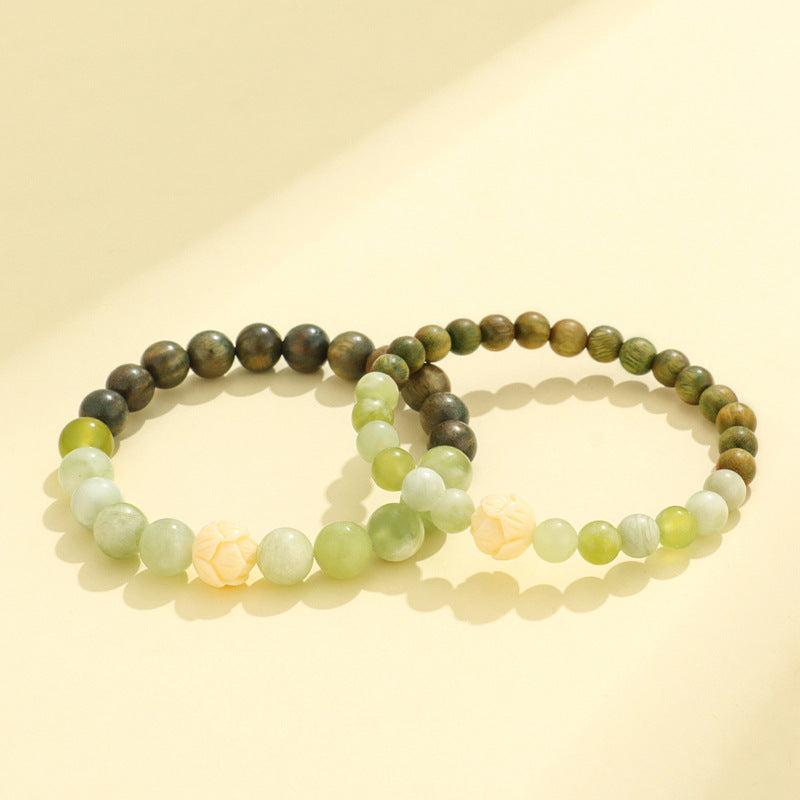 Green Sandalwood Couple Bracelet