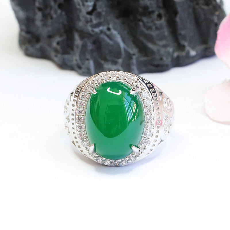 Green Chalcedony Sterling Silver Ring - Fortune's Favor Collection