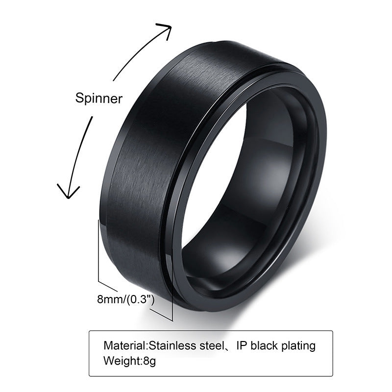 European And American Index Finger Joint Stainless Steel Rotary Decompression Ring Wholesale For Men